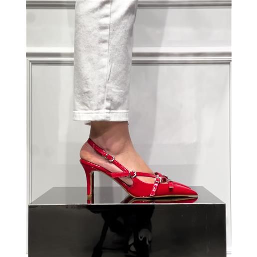 DIVINE FOLLIE décolleté slingback con fibbie;DIVINE FOLLIE, rosso