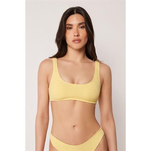 Calzedonia top canotta costume crinkle waves giallo