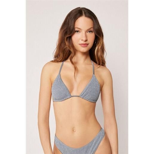 Calzedonia triangolo costume metallic glow grigio