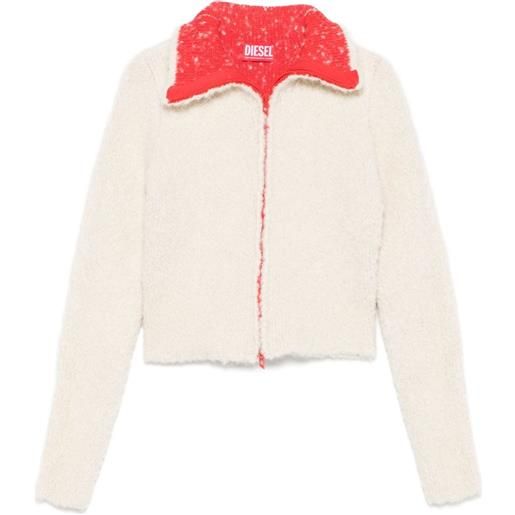 Diesel cardigan con zip - bianco