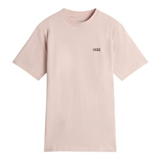 Vans maglietta da donna a maniche corte con logo sul petto sinistro, rosa seppia, l