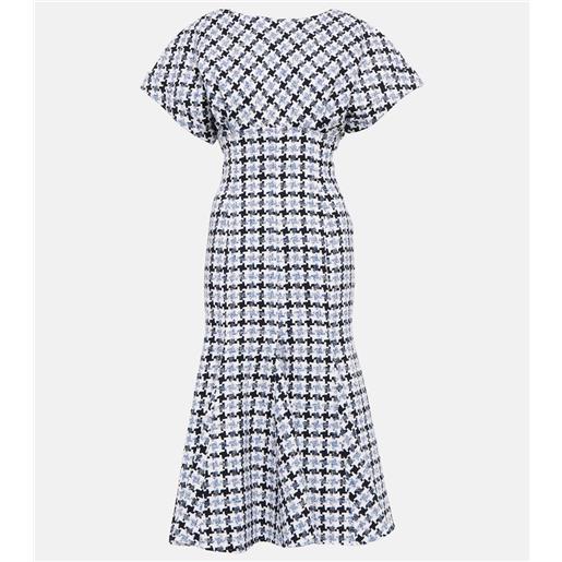 Carolina Herrera abito midi in tweed pied-de-poule