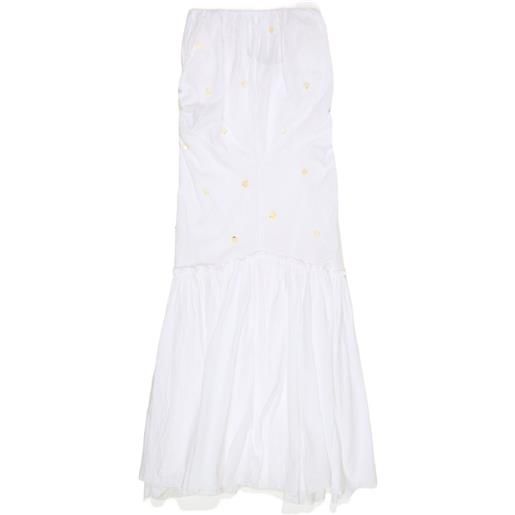 Bimba y Lola abito con ruches e paillettes - bianco