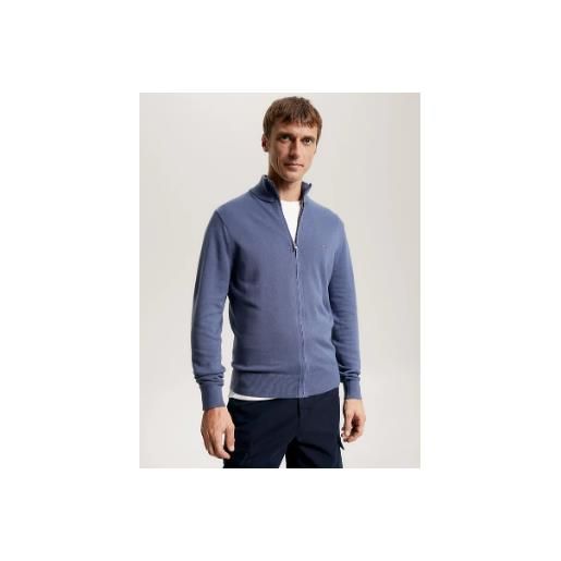 TOMMY HILFIGER 28050 pima org ctn cashmere zip thru TOMMY HILFIGER, faded indigo