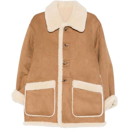 DUNST giacca con bottoni in shearling sintetico - marrone