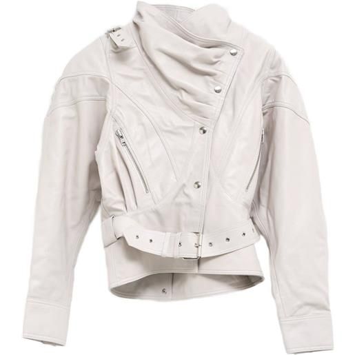 Vaquera giacca con zip asimmetrica - bianco