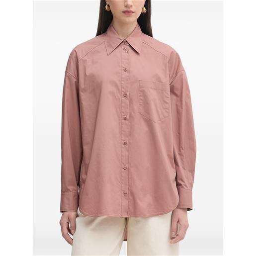 Patrizia Pepe t-shirt oversize con applicazione logo - rosa