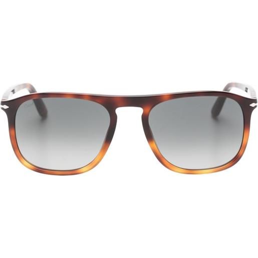 Persol occhiali da sole squadrati con effetto tartarugato - marrone