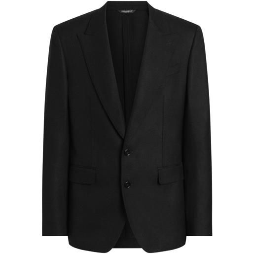 Dolce & Gabbana giacca monopetto sicilia light in viscosa - nero