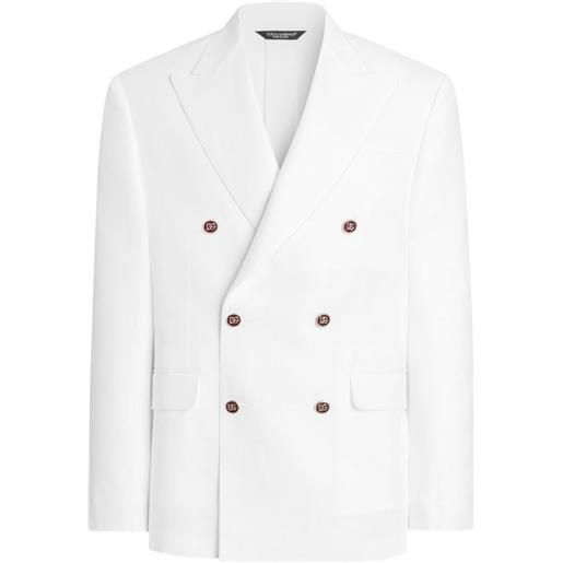 Dolce & Gabbana giacca doppiopetto sicilia in lino - bianco
