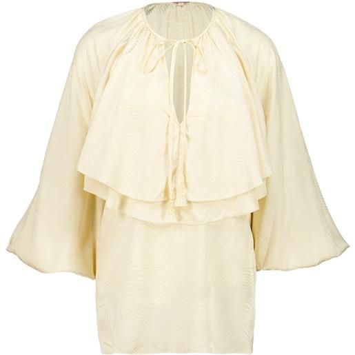 Johanna Ortiz brisa colectiva jacquard blouse - bianco