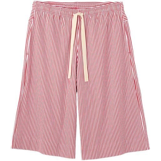 Jacquemus shorts d'été a righe con coulisse - rosso