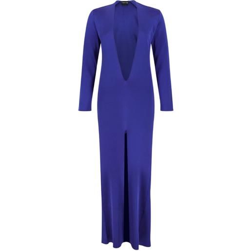 TOM FORD abito lungo con spacco - blu