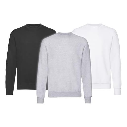 Fruit of the Loom - felpa da uomo, in confezione da 3, navy scuro, s