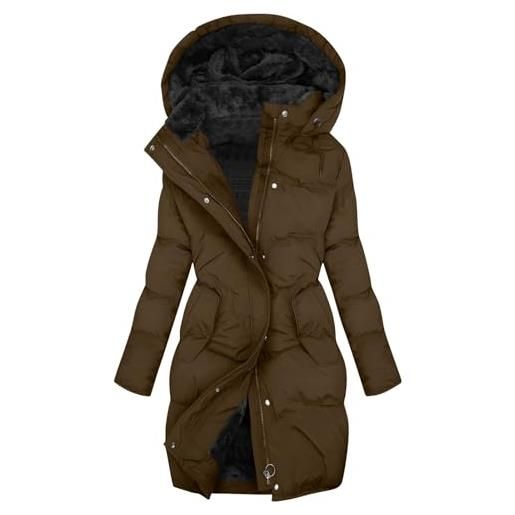 Generico piumini leggeri donna giacca termica donna alla moda in pile con zip e collo alto cappotto in peluche taglie forti hoodie giacca in pile con tasche felpa pullover felpa casual peluche manica lunga