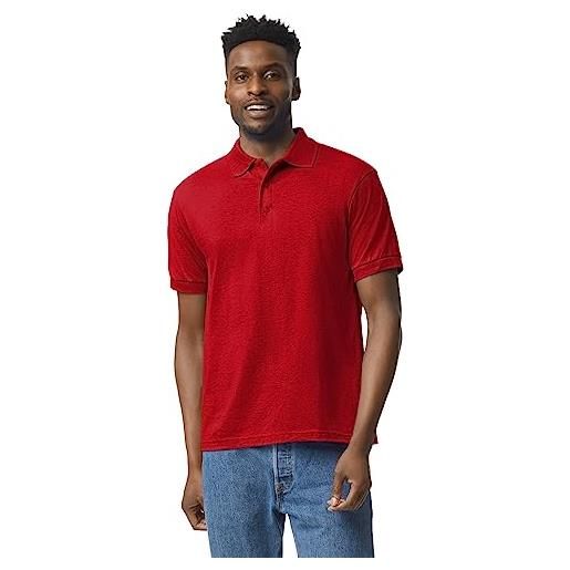 Gildan polo a maniche corte in jersey dry. Blend per adulti, rosso, 4xl