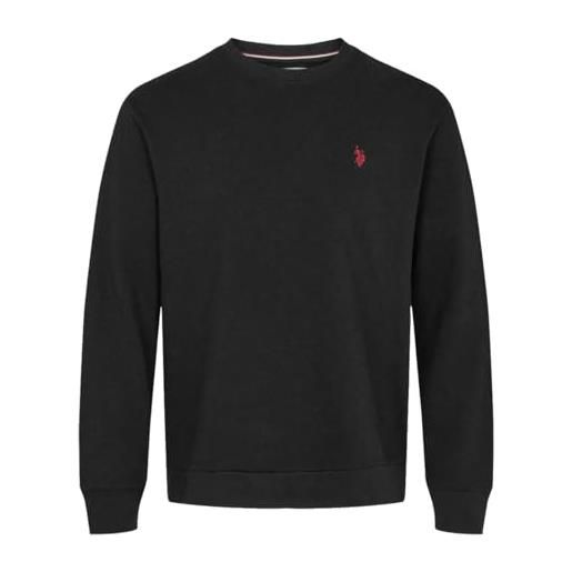 U.S. Polo Assn. felpa da uomo in puro cotone classica con aquila nero, nero , s