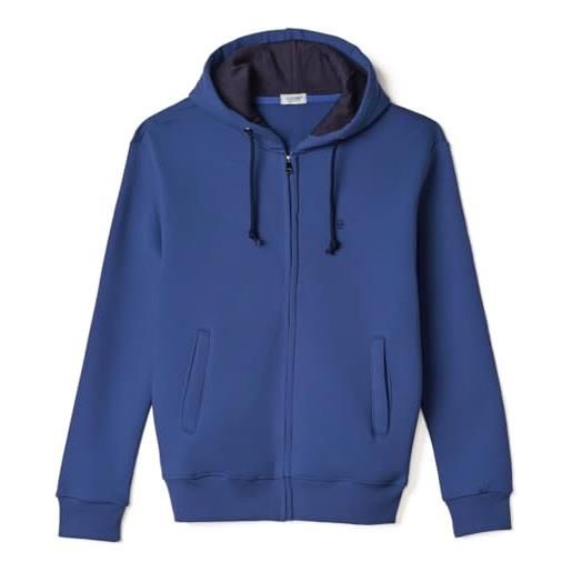 Coveri felpa uomo con cerniera cappuccio pesante felpata taglie forti 3xl 4xl 5xl 6xl (4xl - denim)