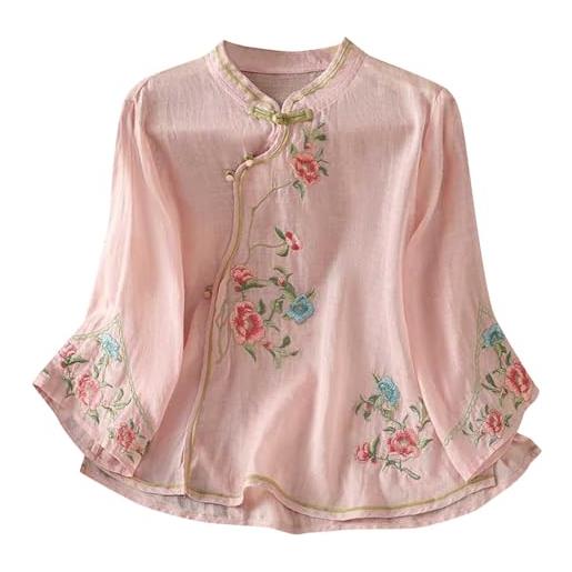 HAOLEI camicetta da donna elegante estiva cotone e lino elegante blusa bianca estiva maglietta corta tinta unita scollo a v t-shirt taglie forti moda camicetta maglietta estate versatile per l'estate 2024