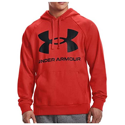 Under Armour felpa con cappuccio da uomo in pile leggero raglan misto cotone, brezza (441)/ciano scuro, l