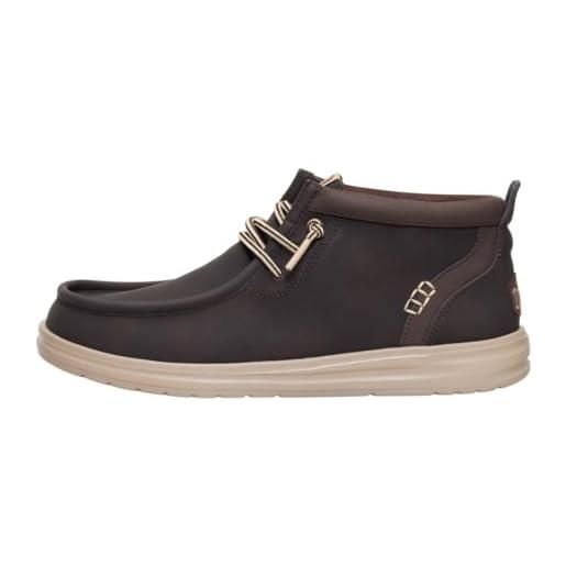 HEYDUDE 42051 wally mid gripr classic brown scarponcini per uomo in pelle marrone (taglia 45)