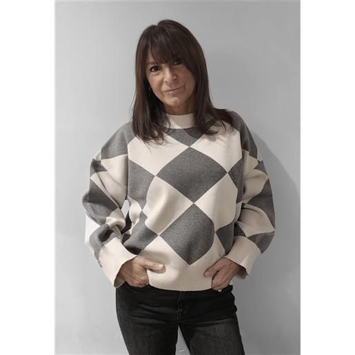 Vicolo maglia donna lupetto lavorazione a rombi art. 22229f