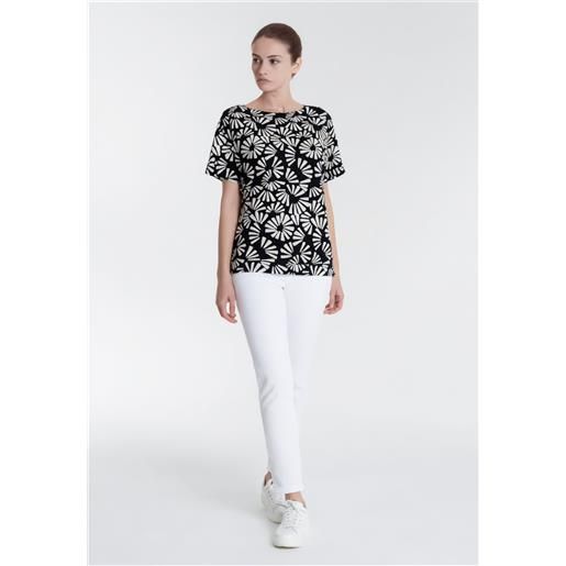 Carla ferroni t-shirt donna m/m viscosa estiva floreale 50200