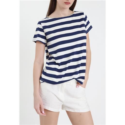 Susy mix t-shirt donna m/m viscosa leggera fantasia righe 12126