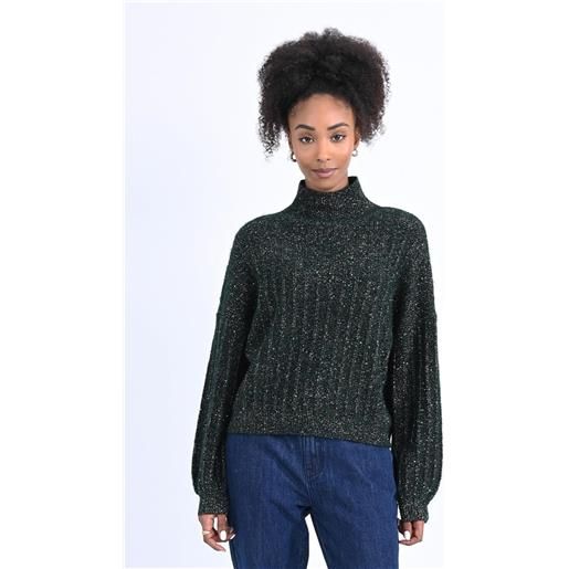 Molly Bracken maglia collo alto a coste larghe e pailettes molly bracken t1662bh