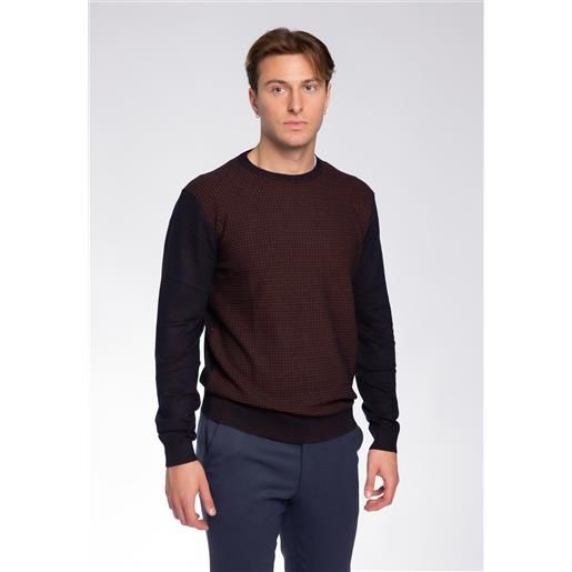 Markup maglia girocollo in viscosa jacquard micro geometrie markup mk590055