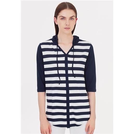 Ragno dd89xw maglia a righe manica tre quarti e cappuccio