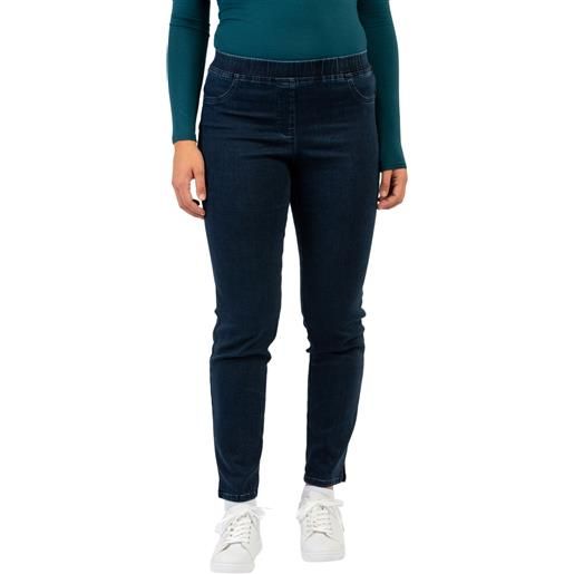 Carla ferroni pantalone lungo donna jeans morbido tutto elastico in vita art. 13806
