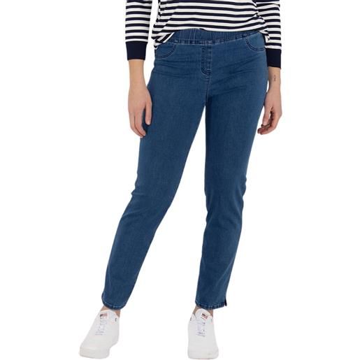 Carla ferroni pantalone lungo donna jeans morbido tutto elastico in vita art. 13806