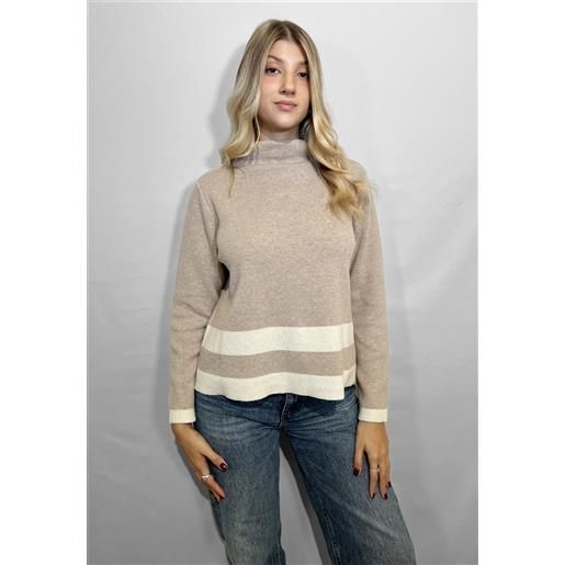 Intrecci maglia donna manica lunga lupetto lana cachemire art. W25-84