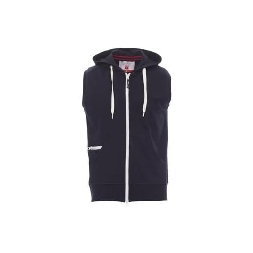 SADISRLS payper boxer+ felpa da uomo con cappuccio senza maniche 80% cotone 20% poliestere tasche a marsupio smanicato sportivo (it, testo, m, regular, regular, nero)