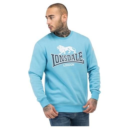 Lonsdale london lawins uomo felpa blu/bianco l 80% cotone, 20% poliestere regular