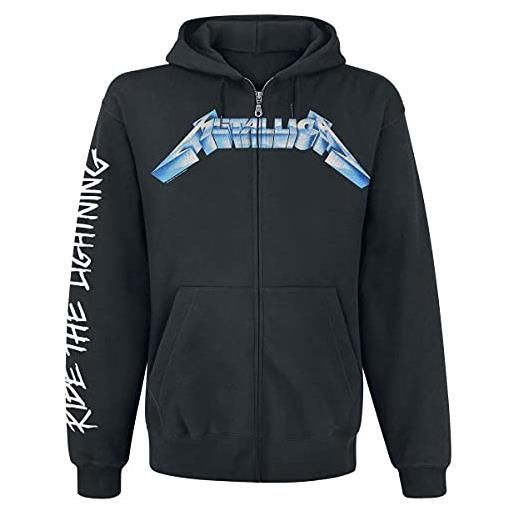 Metallica ride the lightning uomo felpa jogging nero 4xl 80% cotone, 20% poliestere regular