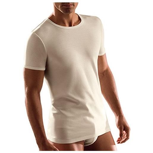 CAGI maglia uomo girocollo manica corta CAGI- art. 5330 - senza cuciture ai fianchi in 100% - lana esterno e cotone sulla pelle