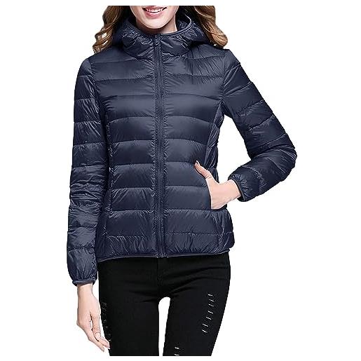 Generico piumino donna 100 grammi giubbotto caldo comodo trapuntato cappotto con cappuccio leggero invernale taglie forti giacche da donna (xl)