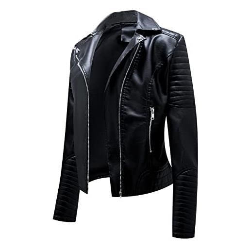 Peuignao giubbotto ecopelle donna giacca similpelle donna giubbino giacche ecopelle donna giacca biker jacket donna faux leather jacket donna giacca bikers finta pelle sintetica donna curvy primavera 3xl