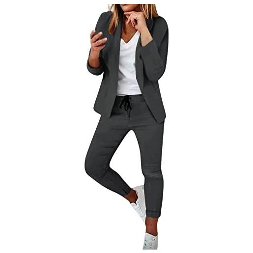 Generico completo tailleur donna elegante pantaloni e giacca da cerimonia curvy blazer a maniche lunghe due pezzi elegante suit ufficio e lavoro