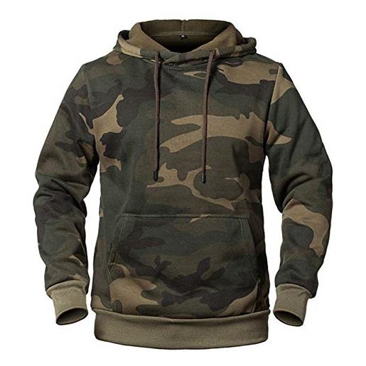 keepmore felpa con cappuccio mimetica da uomo trendy classic peluche addensato felpa casual pullover vestibilità ampia