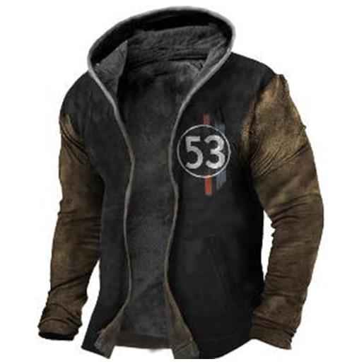Generic giacca di jeans uomo con applicazioni - giubbotto pesante da cacciatore in pelle con pelliccia - cappotto imbottito