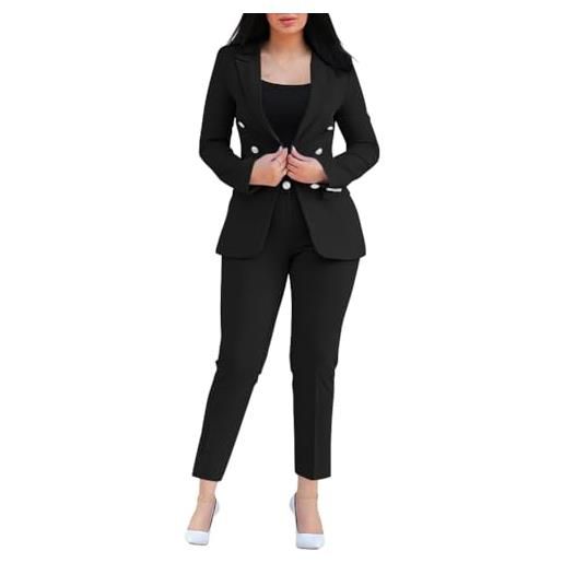 shownicer tailleur pantalone donna curvy completo blazer e pantaloni tuta ufficio e lavoro completo tailleur due pezzi taglie forti completo set da cerimonia e nero s