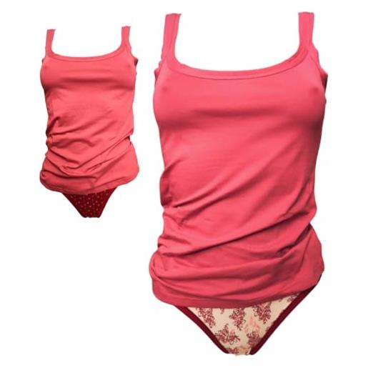 Cotonella coordinato completino intimo canotta o top con slip o brasiliana (malva 2 pezzi, s)