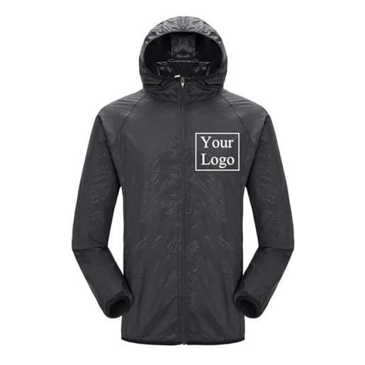 East-hai-buy giacca con logo personalizzato all'aperto impermeabile fai da te immagine/testo campeggio pioggia cappotto uomini donne estate felpa con cappuccio pesca caccia vestiti royal blue, l