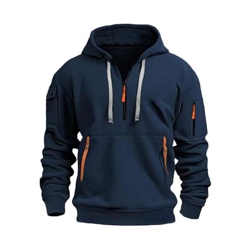 Generisch felpa con cappuccio uomo a maniche lunghe primavera casual design unico outdoor tinta unita manica lunga, bianco, s