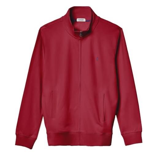 Coveri felpa giacca pullover aperta uomo sportiva con cerniera zip intera cotone (m - blu)