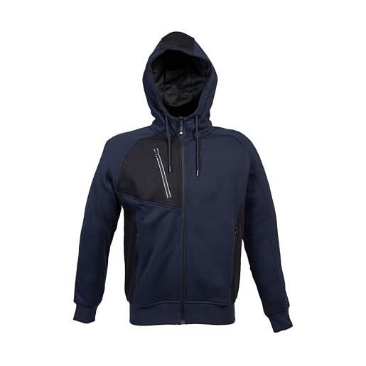Ergos Workwear jrc polonia man felpa con cappuccio tessuto misto cotone poliestere chiusura zip lunga multitasche (it, testo, s, regular, regular, standard, nero)