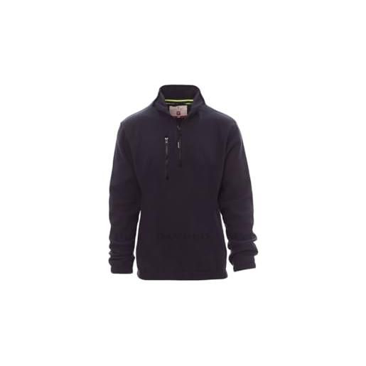 Siry Work payper pirenei felpa pile da lavoro uomo donna 100% poliestere mezza chiusura zip elastici stringi polso tasca frontale (nero-l)
